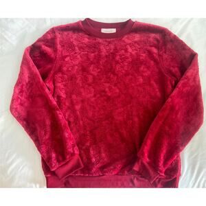 Soft Fuzzy Floral Embossed Romantic Top